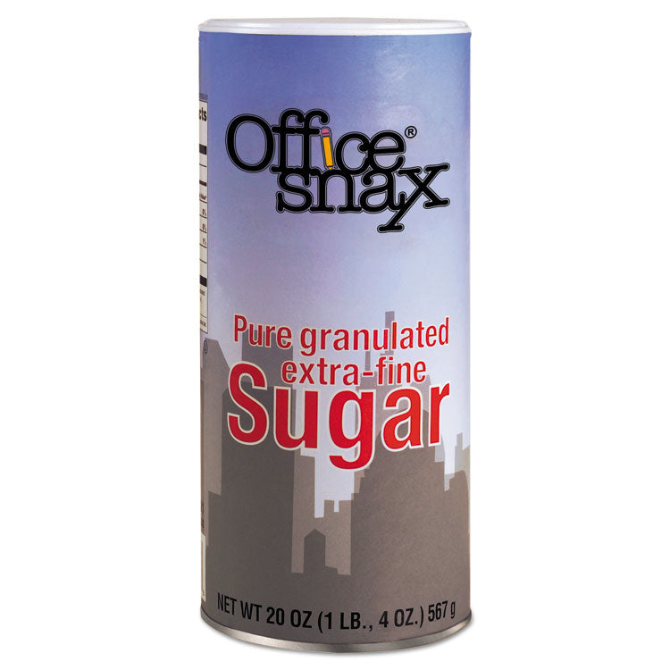 Office Snax - Reclosable Canister of Sugar, 20oz, 24/Carton