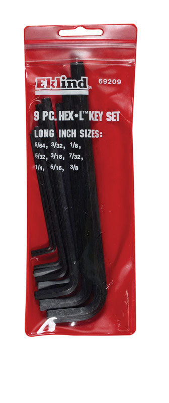 EKLIND - Eklind Hex-L 5/64 to 3/8 in. SAE Long Arm Hex L-Key Set 9 pc - Case of 6
