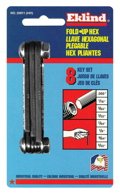 EKLIND - Eklind SAE Fold-Up Hex Key Set 8 pc