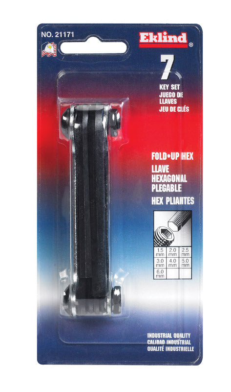 EKLIND - Eklind Metric Fold-Up Hex Key Set 7 pc