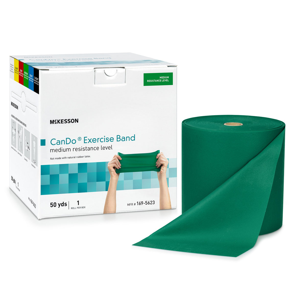 McKesson Brand - Exercise Resistance Band McKesson CanDo® Green 5 Inch X 50 Yard Medium Resistance [1/EA] (1199532_EA)