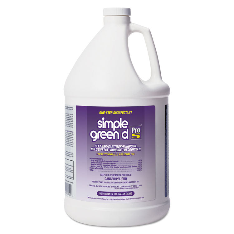 Simple Green - d Pro 5 Disinfectant, 1 gal Bottle, 4/Carton