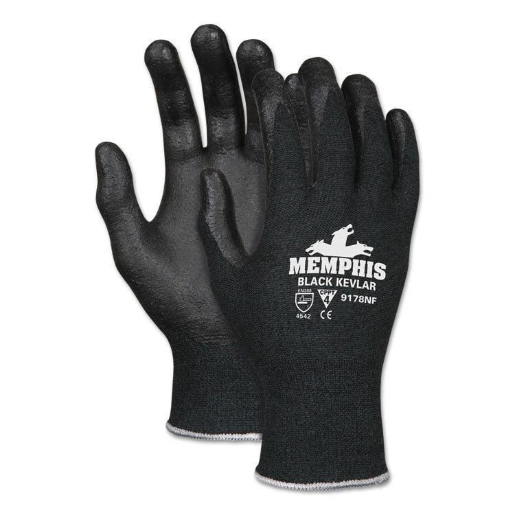 MCR Safety - Kevlar Gloves 9178NF, Kevlar/Nitrile Foam, Black, Large
