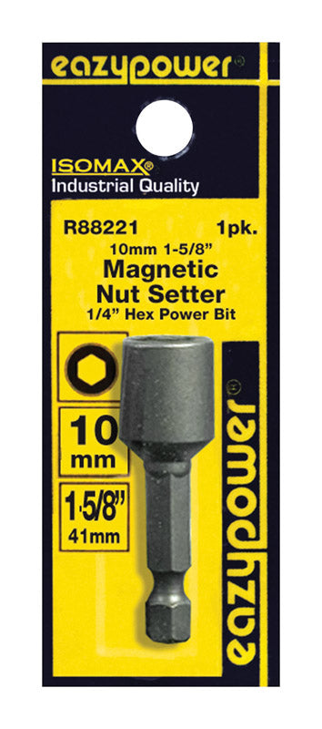 EAZYPOWER - Eazypower Isomax 10 mm X 1-5/8 in. L Steel Magnetic Nut Setter 1 pc