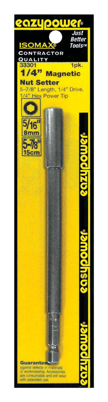 EAZYPOWER - Eazypower Isomax 1/4 in. drive X 6 in. L Steel Magnetic Nut Setter 1 pc