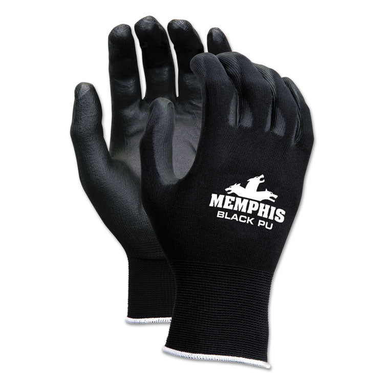 MCR Safety - Economy PU Coated Work Gloves, Black, X-Large, 1 Dozen