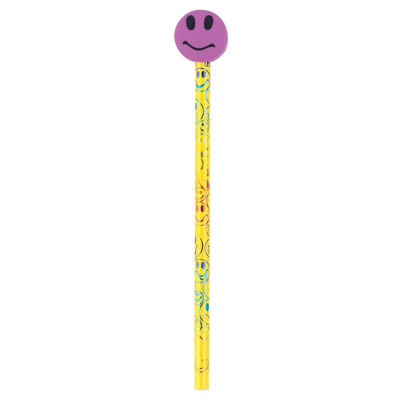 MOON PRODUCTS - Pencil & Eraser Topper Write-Ons, Smiley Face, Pack of 36