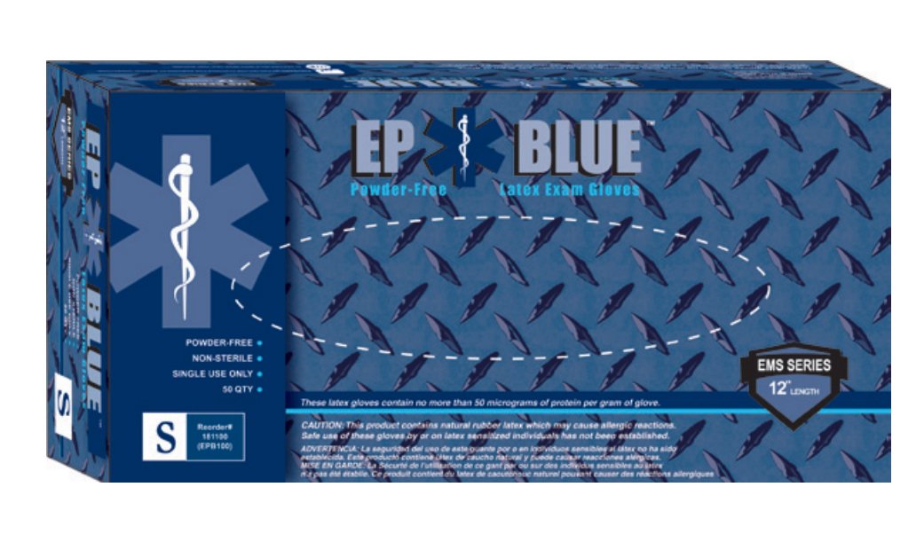 Innovative Healthcare Corp - Exam Glove DermAssist® EP Blue™ Medium NonSterile Latex Extended Cuff Length Fully Textured Blue Chemo Tested [500/CS]