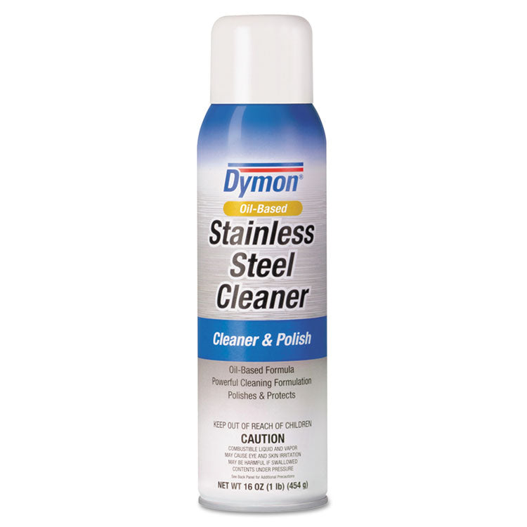 Dymon - Stainless Steel Cleaner, 16 oz Aerosol Spray, 12/Carton