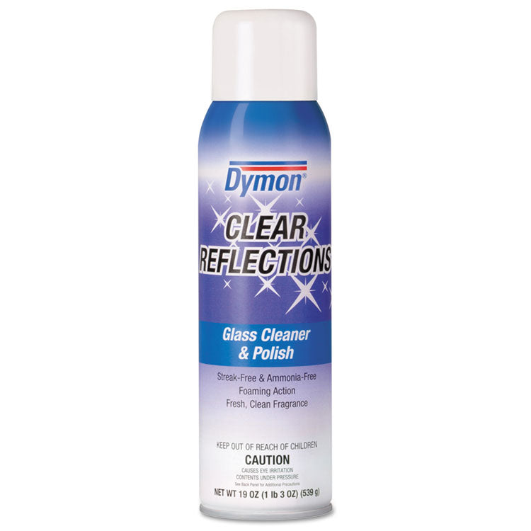 Dymon - Clear Reflections Mirror and Glass Cleaner, 20 oz Aerosol Spray, 12/Carton