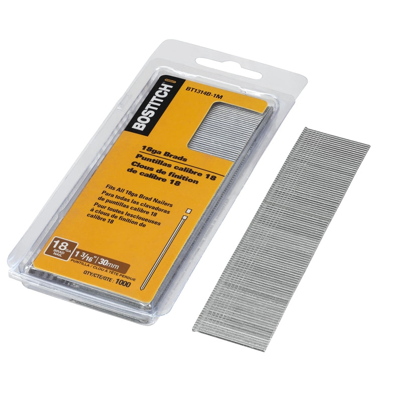 STANLEY BOSTITCH - Bostitch 18 Ga. X 1-3/16 in. L Coated Steel Brad Nails 1000 pk
