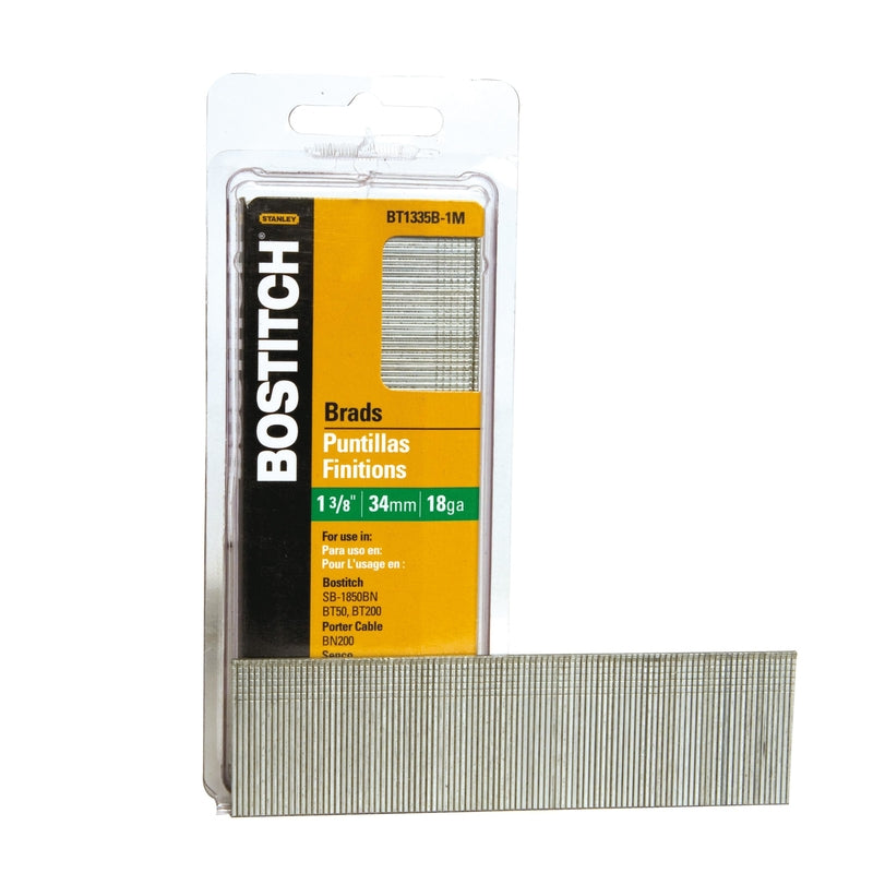STANLEY BOSTITCH - Bostitch 18 Ga. X 1-3/8 in. L Coated Steel Brad Nails 1000 pk
