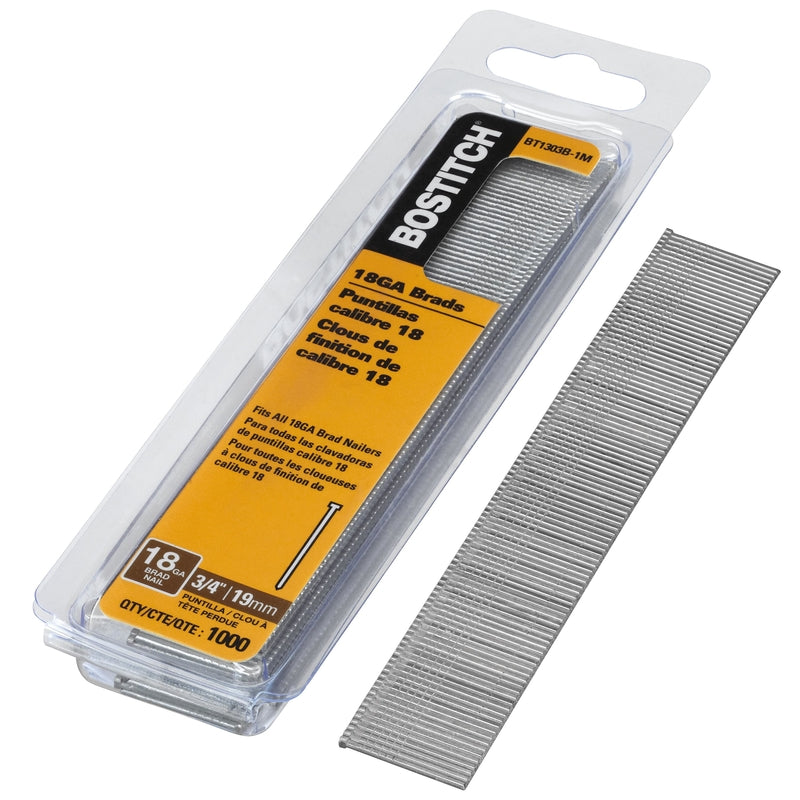 STANLEY BOSTITCH - Bostitch 18 Ga. X 3/4 in. L Galvanized Steel Brad Nails 1000 pk