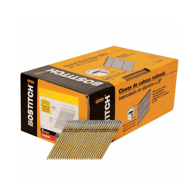 STANLEY BOSTITCH - Bostitch 3 in. 10 Ga. Angled Strip Coated Stick Nails 28 deg 2,000 pk