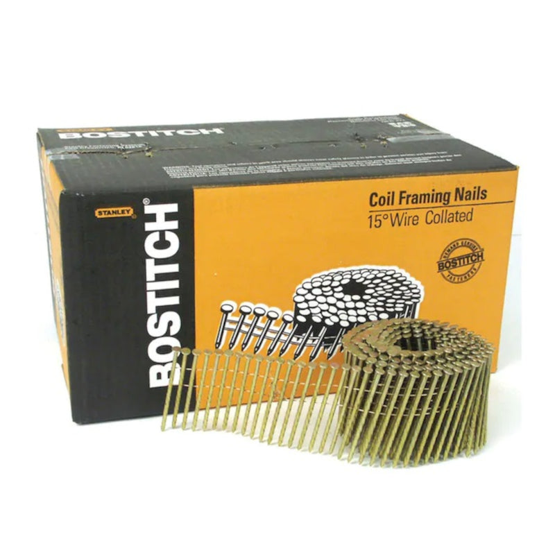 STANLEY BOSTITCH - Bostitch 3 in. 11 Ga. Angled Coil Coated Framing Nails 15 deg 2700 pk [C10P131D]