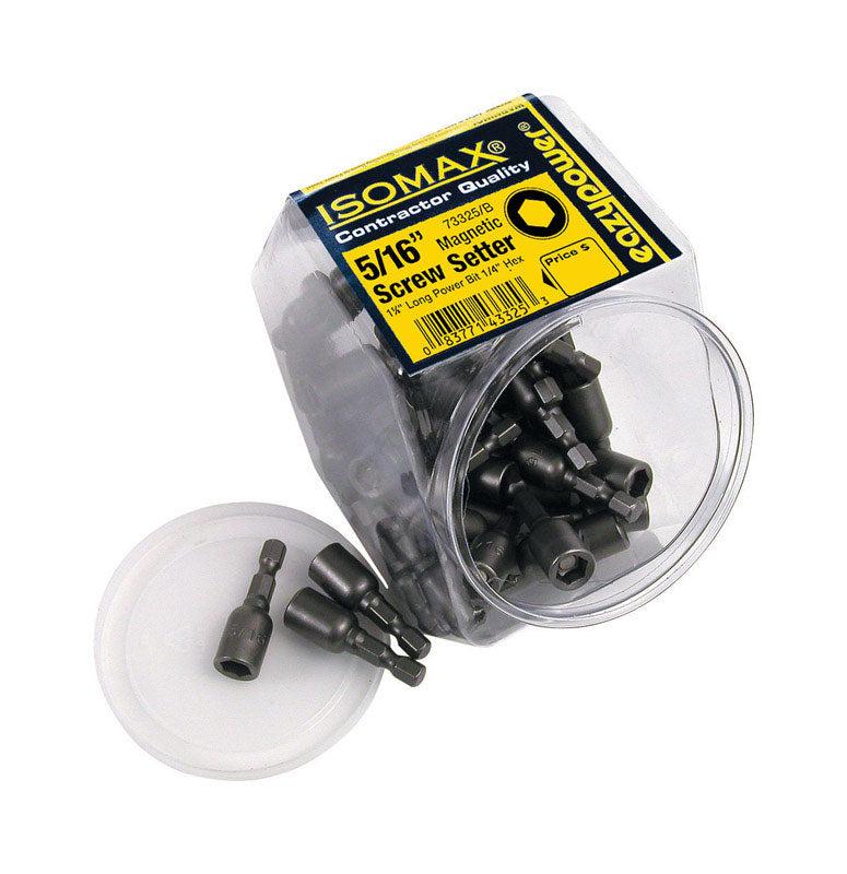 EAZYPOWER - Eazypower Isomax 5/16 in. X 1-5/8 in. L Nut Setter Power Bit Steel 50 pc - Case of 50
