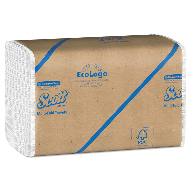 Scott - Essential Multi-Fold Towels, Absorbency Pockets, 9.2 x 9.4, White, 250/Pack, 16 Packs/Carton