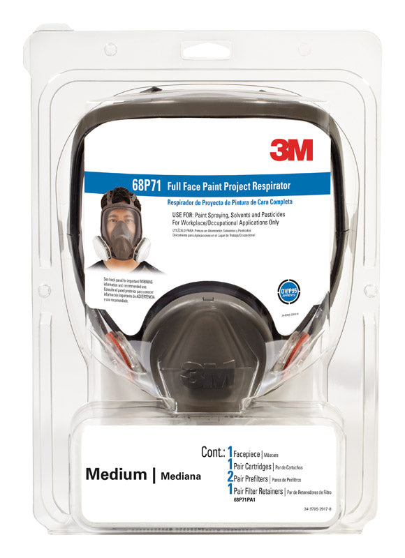 3M - 3M P95 Paint Project Full Face Respirator Black M 1 pk