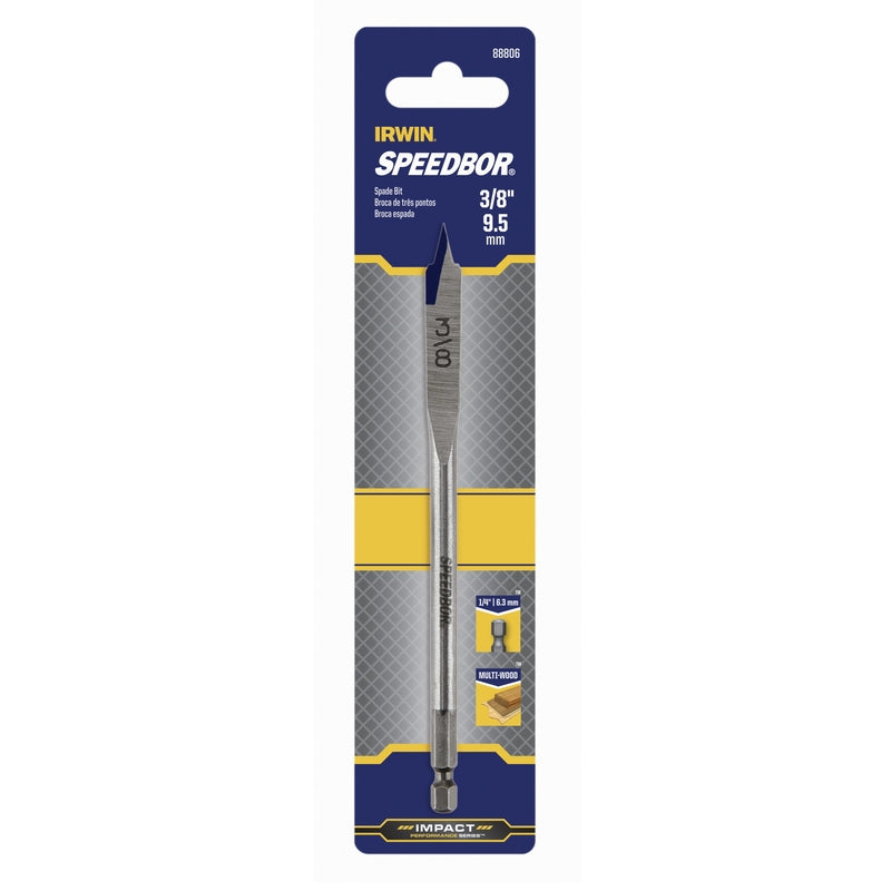 IRWIN - Irwin Speedbor 3/8 in. X 6 in. L Carbon Steel Wood Boring Bit Hex Shank 1 pc