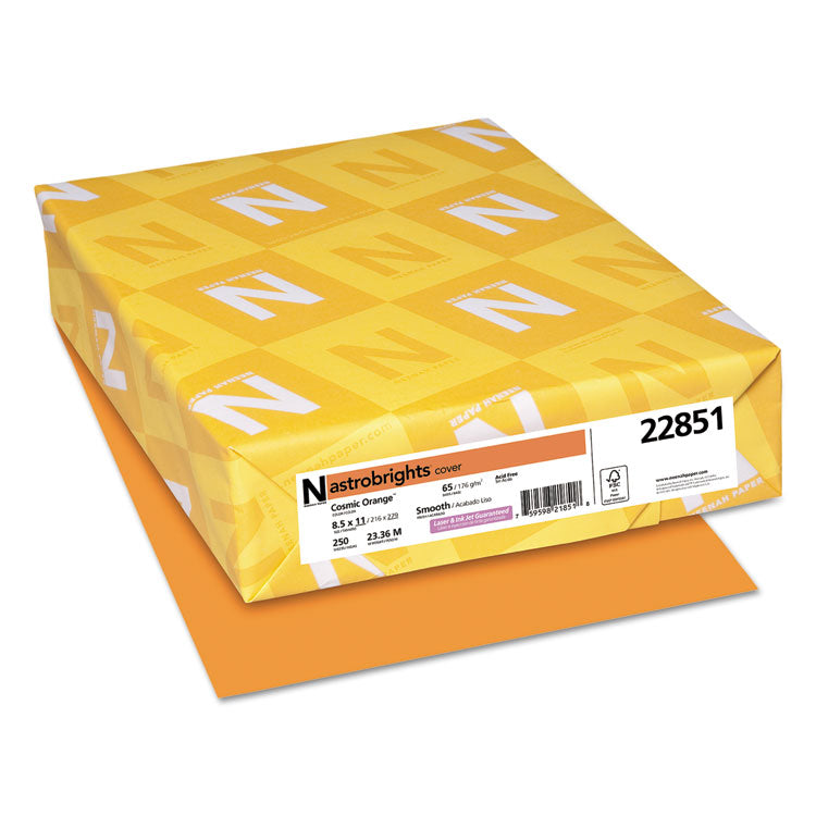 Astrobrights - Color Cardstock, 65 lb Cover Weight, 8.5 x 11, Cosmic Orange, 250/Pack
