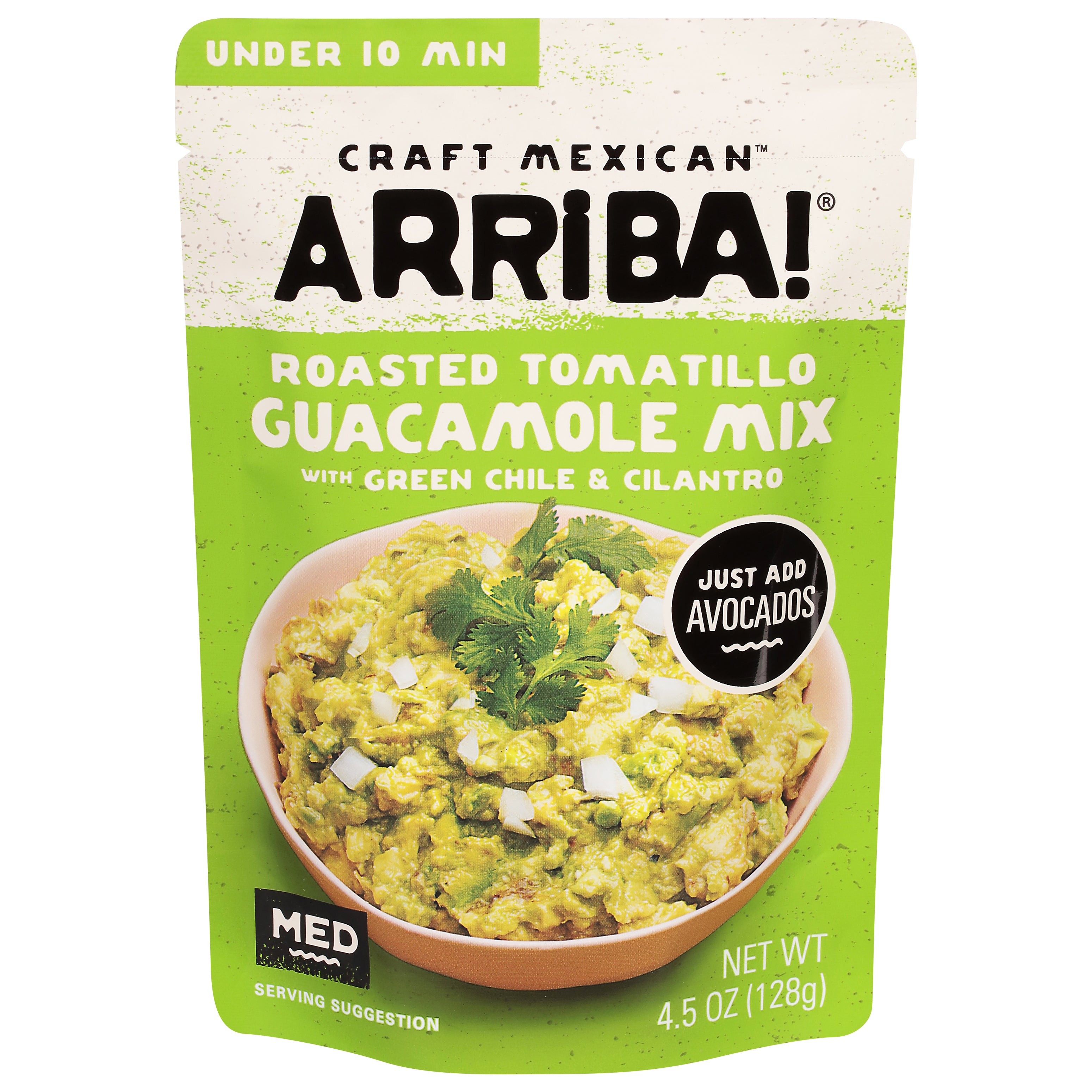 Arriba! Craft Mexican Med Roasted Tomatillo Guacamole Mix with Green Chile & Cilantro 4.5 oz - Case of 8