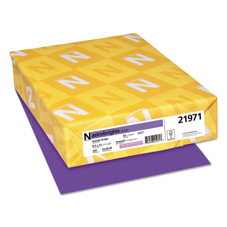 Astrobrights - Color Cardstock, 65 lb Cover Weight, 8.5 x 11, Gravity Grape, 250/Pack