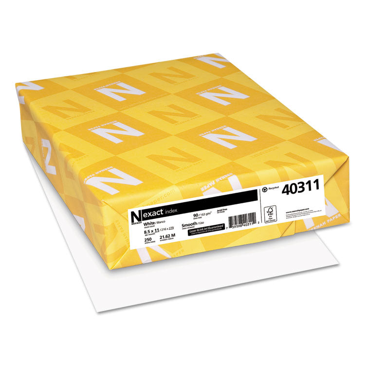 Neenah Paper - Exact Index Card Stock, 94 Bright, 90 lb Index Weight, 8.5 x 11, White, 250/Pack