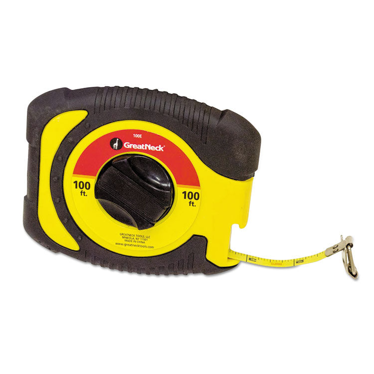 Great Neck - English Rule Measuring Tape, 0.38" x 100 ft, Steel, Yellow