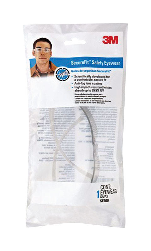 SECUREFIT - 3M SecureFit Anti-Fog Safety Glasses Clear Lens Clear Frame 1 pc