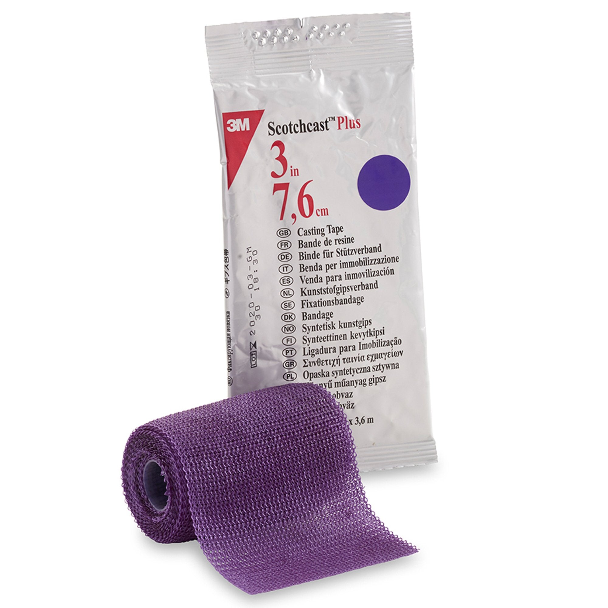 Solventum Corporation - Cast Tape 3M™ Scotchcast™ Plus 3 Inch X 12 Foot Fiberglass / Resin Purple [10/BX]
