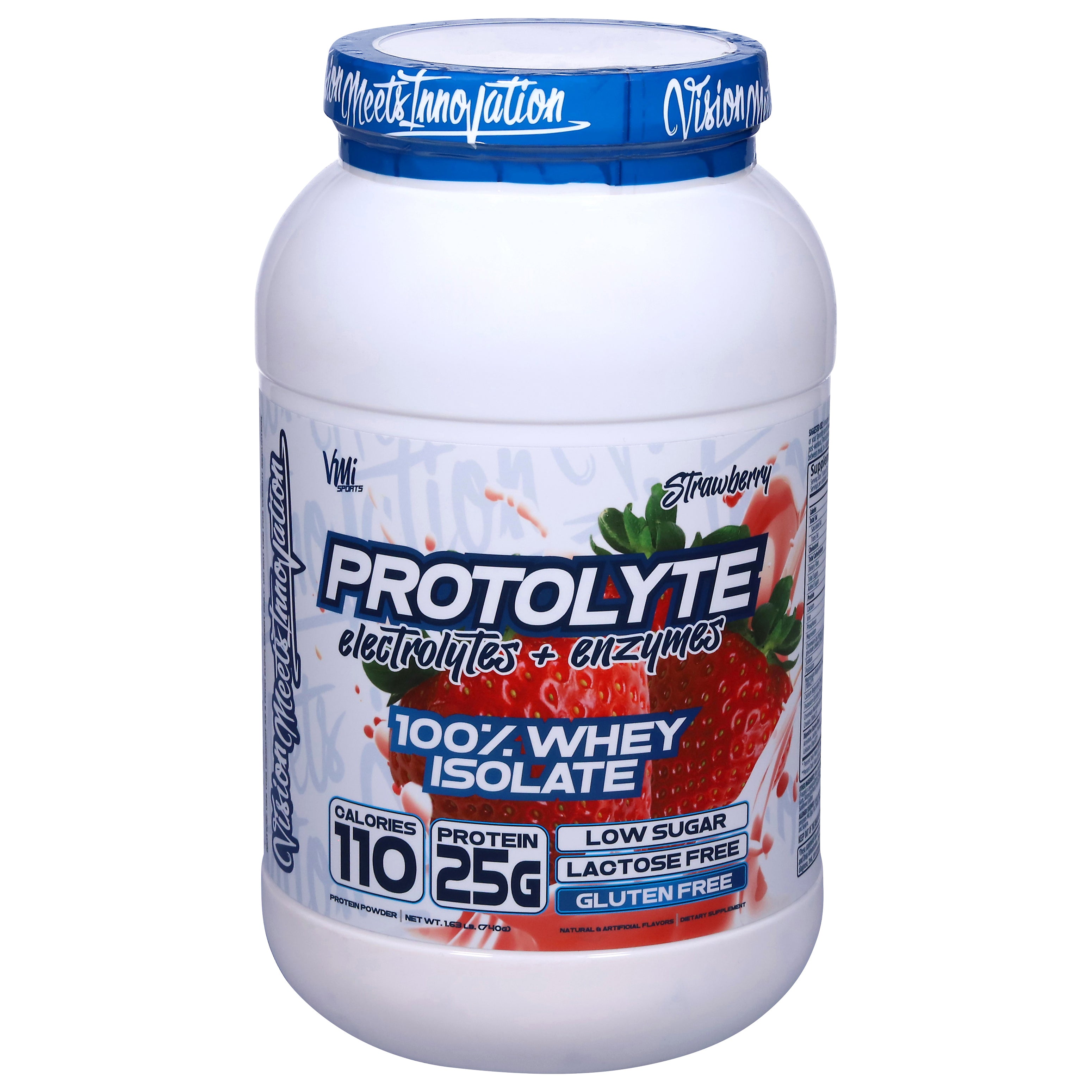 VMI Sports Protolyte 100% Whey Isolate Gluten Free Strawberry Protein Powder 1.63 lb - Case of 1