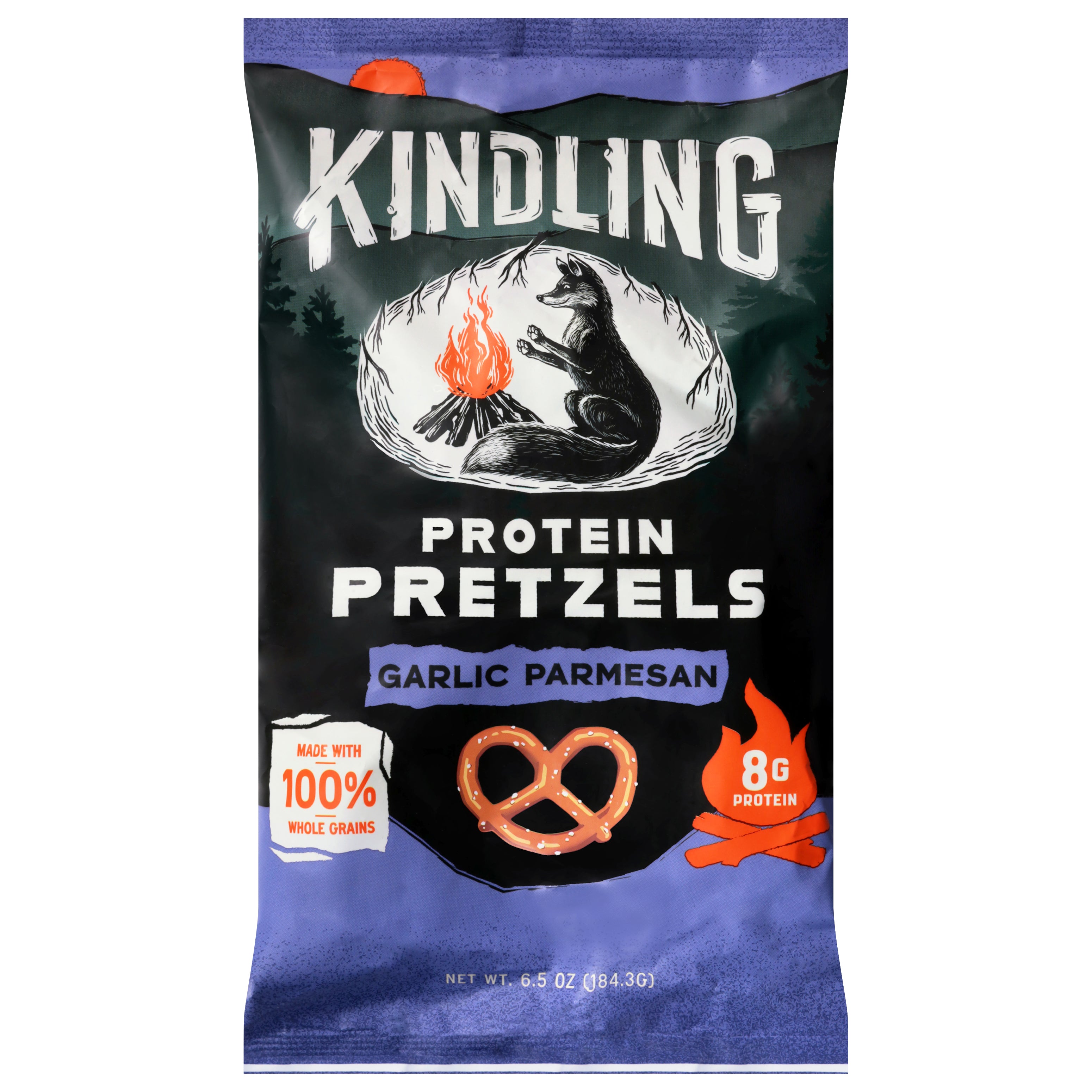 Kindling Garlic Parmesan Protein Pretzels 6.5 oz - Case of 8