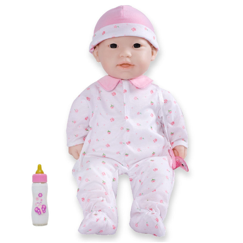 JC TOYS - La Baby Soft 16" Baby Doll, Pink with Pacifier, Asian