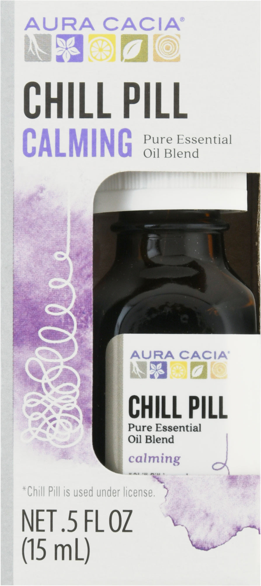 Aura Cacia Chill Pill Calming Essential Oil Blend 0.5 fl oz - Case of 1