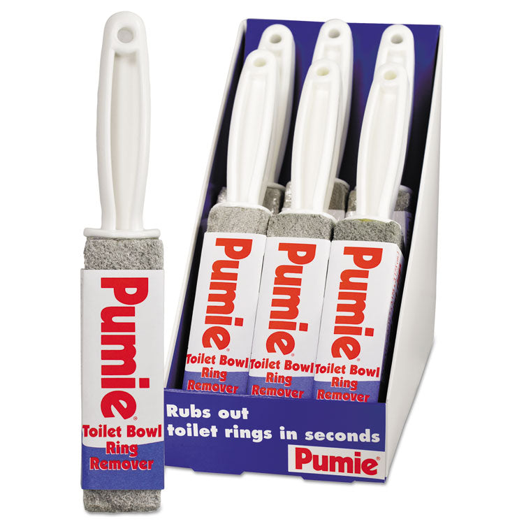 Pumie - Toilet Bowl Ring Remover with Handle, 1.25 x 5, Gray, 6/Carton