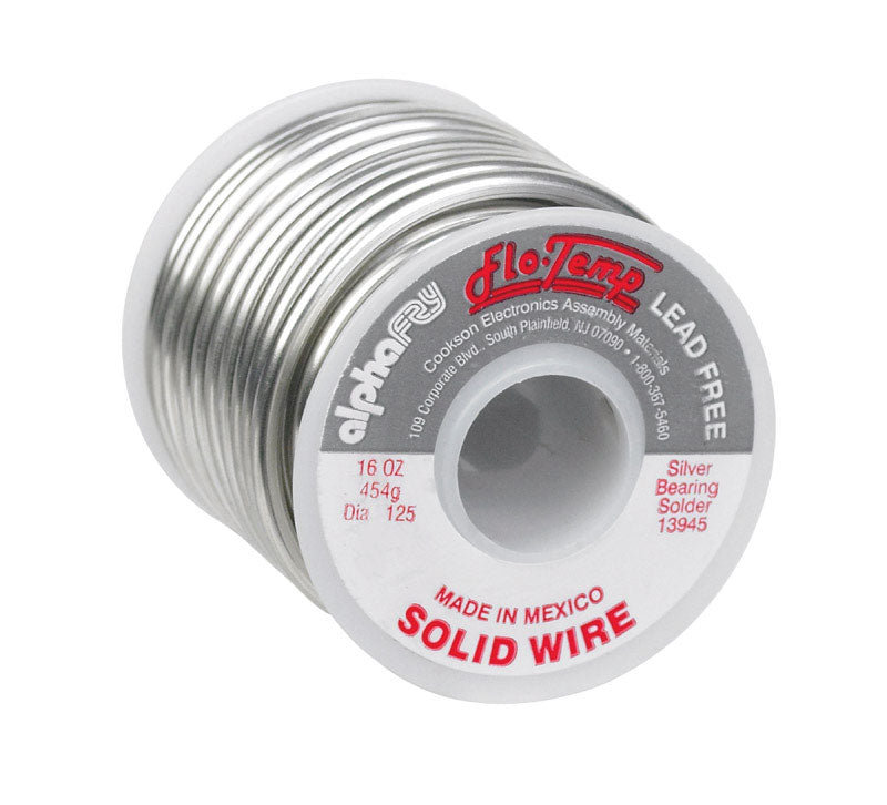 ALPHA FRY - Alpha Fry 16 oz Lead-Free Solid Wire Solder 0.125 in. D Silver-Bearing Alloy 1 pc
