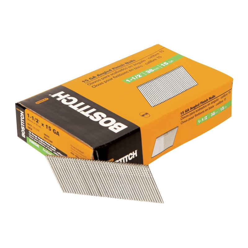 STANLEY BOSTITCH - Bostitch 1-1/2 in. 15 Ga. Angled Strip Coated Finish Nails 25 deg 3655 pk