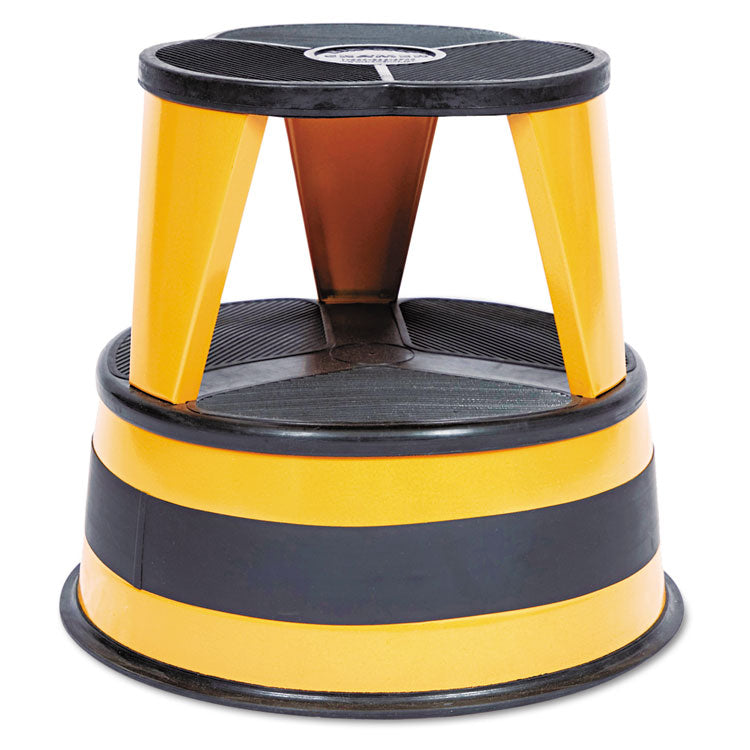 Cramer - Kik-Step Steel Step Stool, 2-Step, 350 lb Capacity, 16" Diameter x 14.25"h, Orange