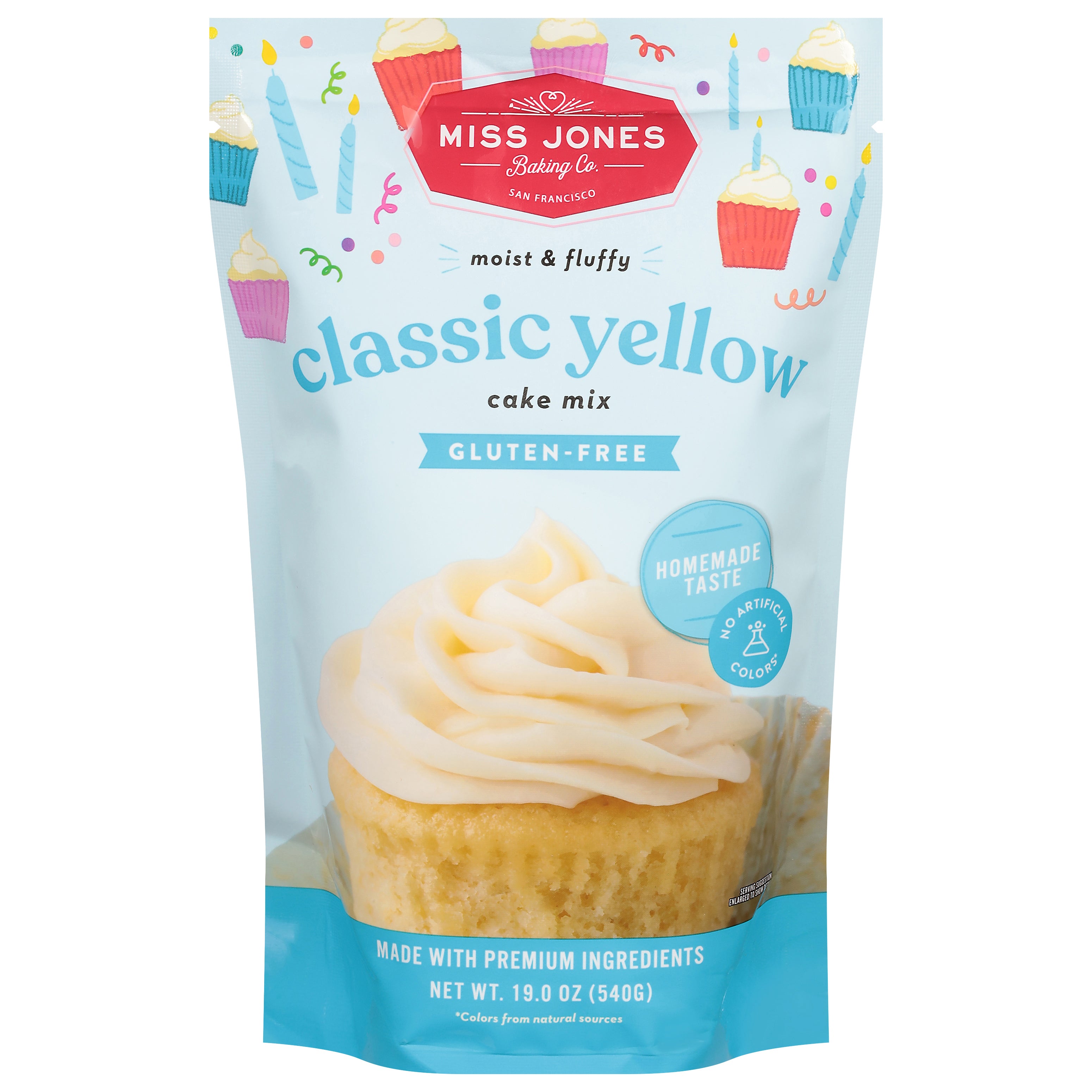 Miss Jones Baking Co. Gluten-Free Classic Yellow Cake Mix 19.0 oz - Case of 6