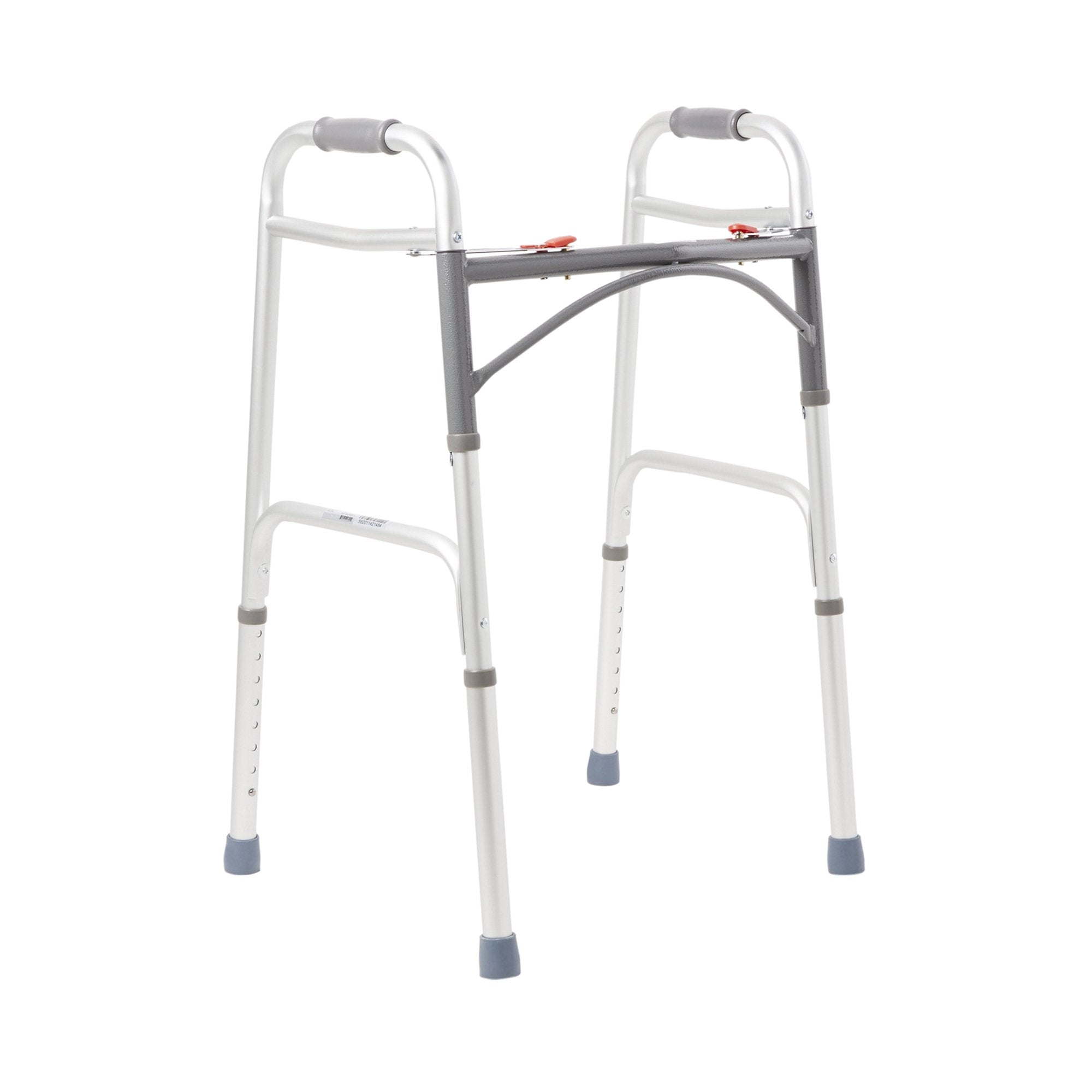 McKesson Brand - Dual Release Folding Walker Adjustable Height McKesson Aluminum Frame 350 lbs. Weight Capacity 32 to 39 Inch Height [1/EA]