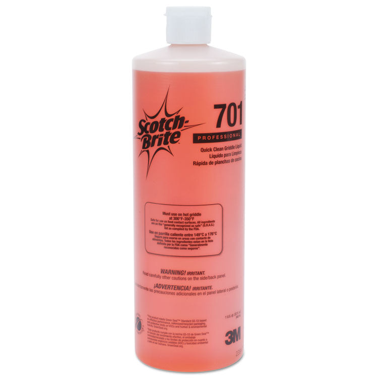 Scotch-Brite PROFESSIONAL - Quick Clean Griddle Liquid, 1 qt Bottle, 4/Carton