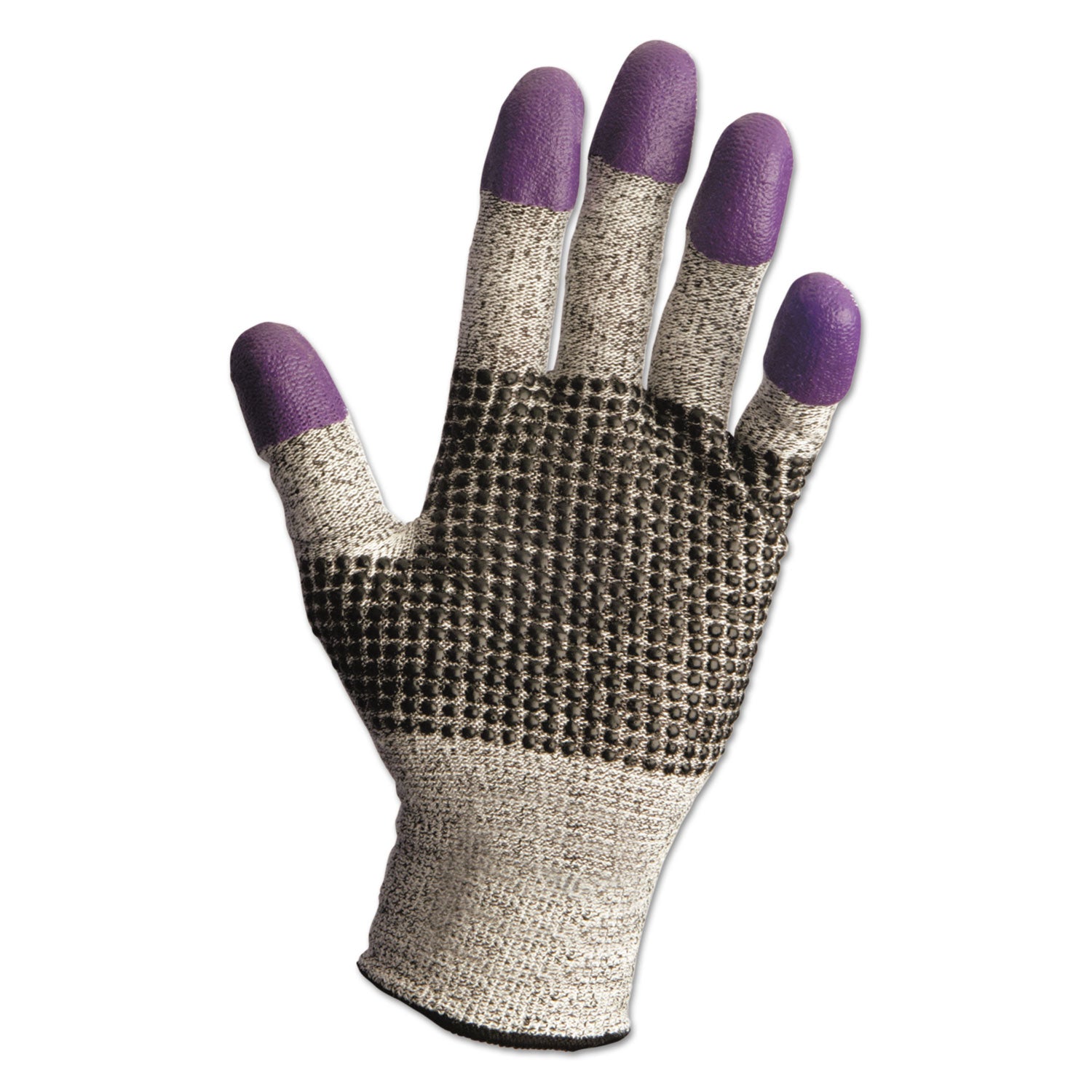 G60 PURPLE NITRILE Cut-Resistant Gloves, EN388: 4340, 9.45" Long, Large (Size 9), Black/White, Pair