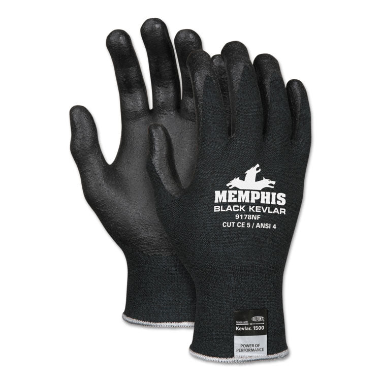 MCR Safety - Kevlar Gloves 9178NF, Kevlar/Nitrile Foam, Black, X-Large