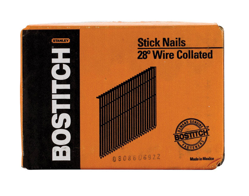 STANLEY BOSTITCH - Bostitch 2 in. 11 Ga. Straight Strip Galvanized Framing Nails 28 deg 2000 pk