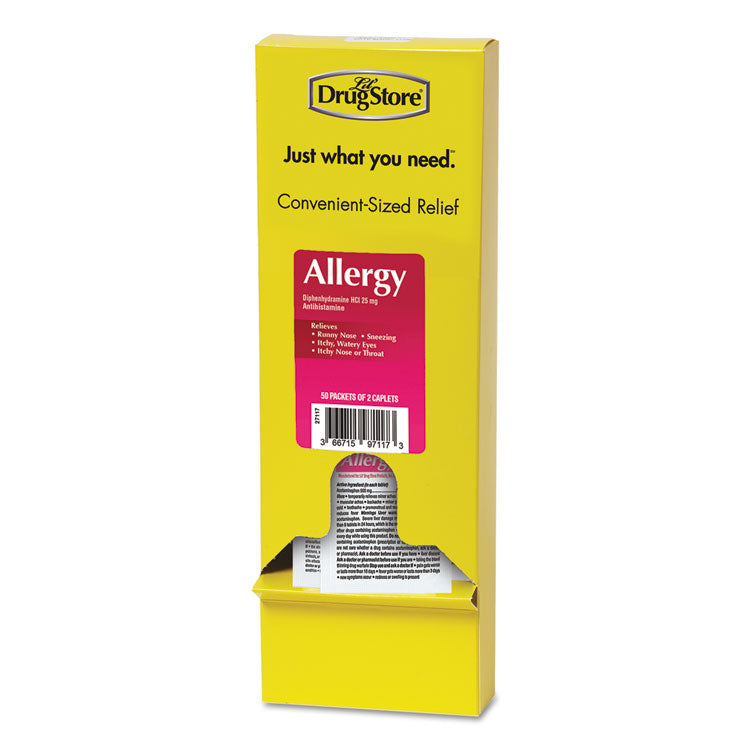 Lil' Drugstore - Allergy Relief Tablets, Refill Pack, Two Tablets/Packet, 50 Packets/Box