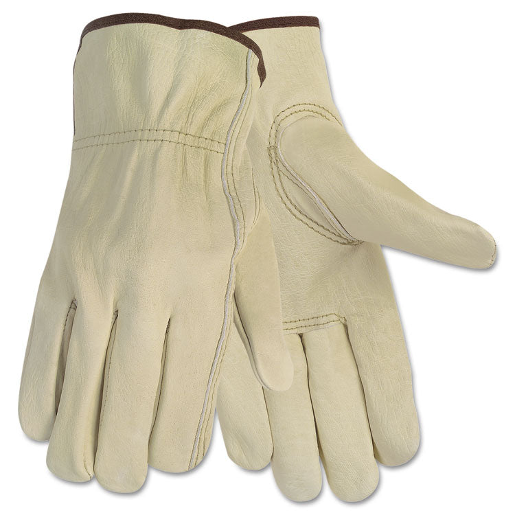 MCR Safety - Economy Leather Driver Gloves, Medium, Beige, Pair