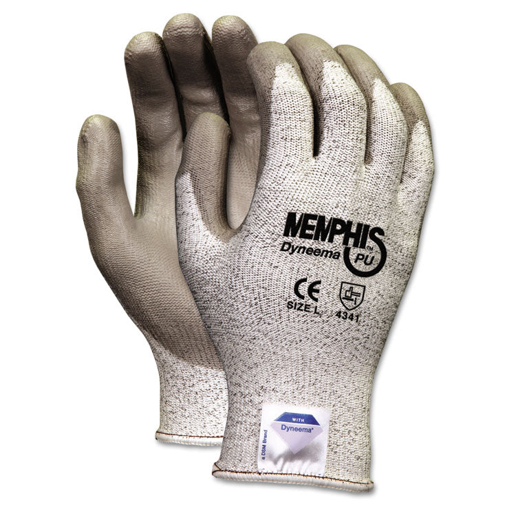 MCR Safety - Memphis Dyneema Polyurethane Gloves, Large, White/Gray, Pair