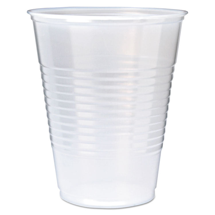 Fabri-Kal - RK Ribbed Cold Drink Cups, 12 oz, Translucent, 50/Sleeve, 20 Sleeves/Carton