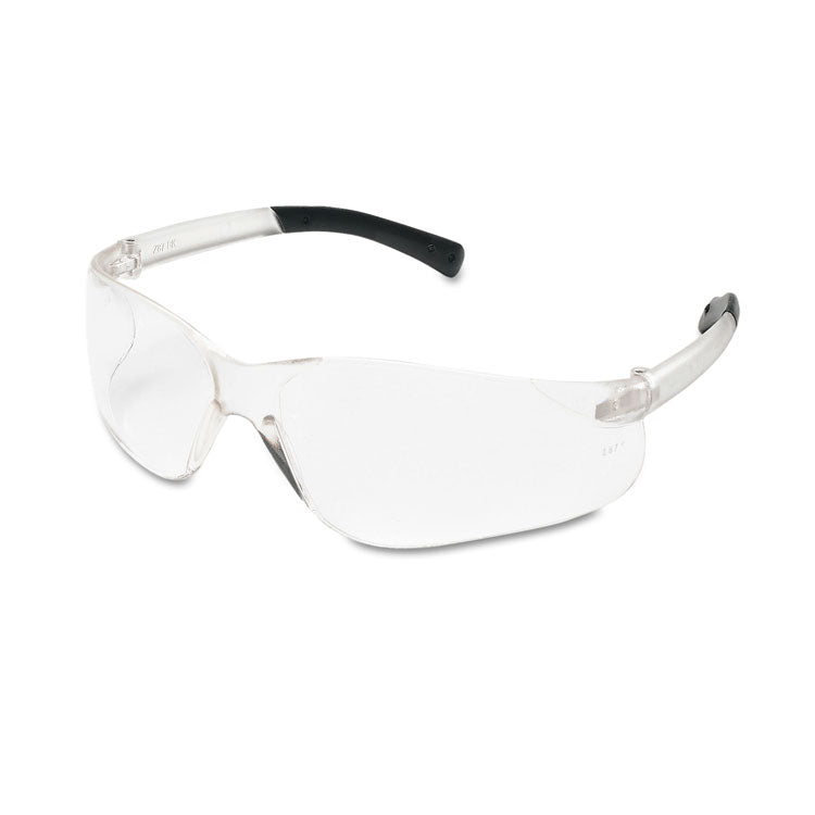 MCR Safety - BearKat Safety Glasses, Wraparound, Black Frame/Clear Lens, 12/Box