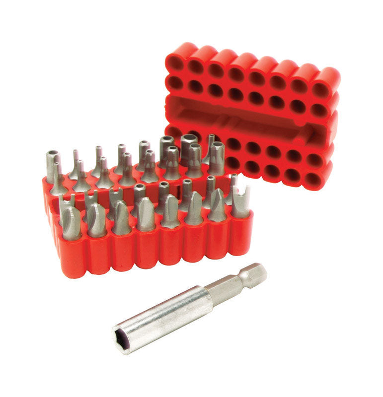 PERFORMANCE TOOL - Performance Tool Assorted 1 in. L Security Bit Set Multi-Material 33 pc